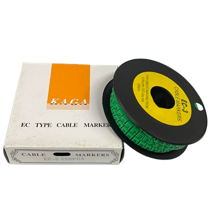 Spool of green numeric cable tags and box for EC type cable management from China Cable Marker 2 Green