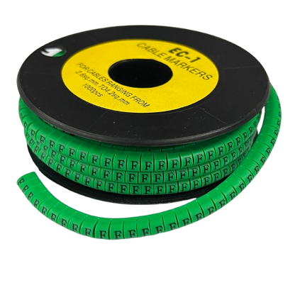 Grippes green spool of Cable "F" Marker EC-1 Green 2.6mm to 4.2mm segmented cable ID rings for small wires