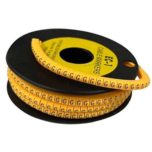 Spool of yellow Cable "G" Marker 2.6mm to 4.2mm Yellow cable markers for wire identification