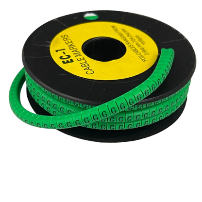 Grippes spool of green cable markers Cable "G" Marker EC-1 Green 2.6mm to 4.2mm for cable organization