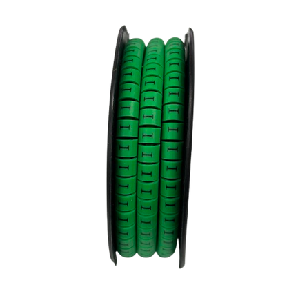 Spool of Cable "I" Marker 5.0mm to 7.2mm Green from China for cable management and identification