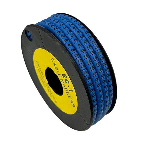 Spool of blue numeric cable labels for wire organization Cable Marker -8 Blue from China