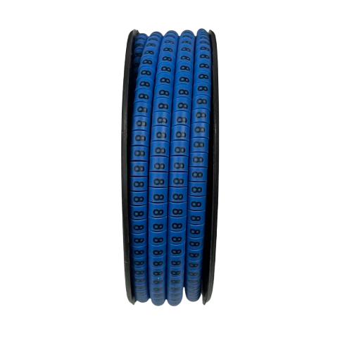 Spool of blue numeric cable markers for wire identification Cable Marker -8 Blue ideal for organized cable management