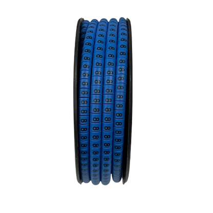 Spool of blue numeric cable markers for wire identification Cable Marker -8 Blue ideal for organized cable management