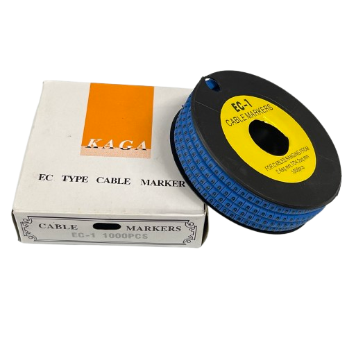 Spool of blue ring cable markers with box for wire labeling Cable Marker -8 Blue 1000pcs for cable management