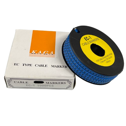 Spool of blue ring cable markers with box for wire labeling Cable Marker -8 Blue 1000pcs for cable management