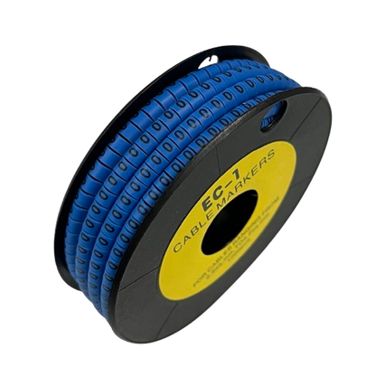 Cable Marker 0 Blue spool of numeric cable management rings for labeling wires and network cables