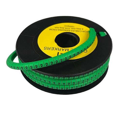 Grippes Cable Marker 2 Green roll of segmented numeric markers on spool for cable identification and organization