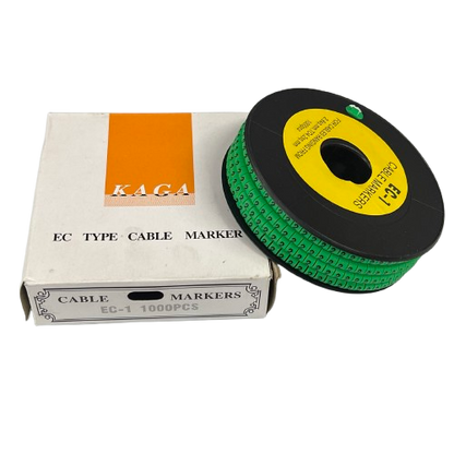 Grippes Cable Marker 2 Green spool of numeric cable ID markers on reel for wire organization and labeling