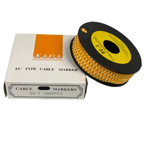 Yellow numbered cable marker spool and box for cable management 1000pcs from China Cable Marker 2 Yellow
