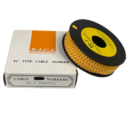 Yellow numbered cable marker spool and box for cable management 1000pcs from China Cable Marker 2 Yellow