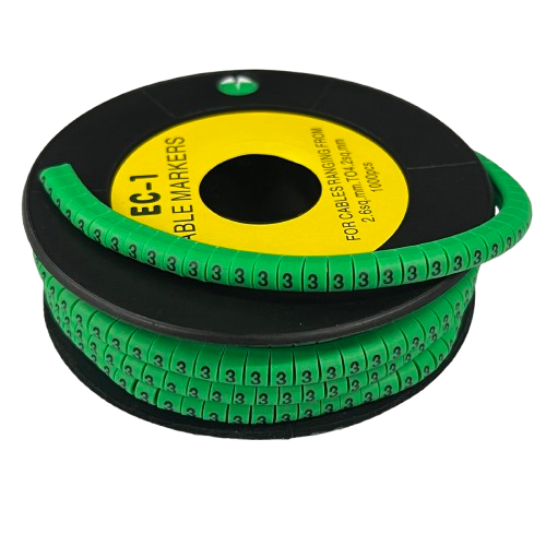 Grippes Cable marker 3 Green spool of numbered green cable markers for wire identification and organization