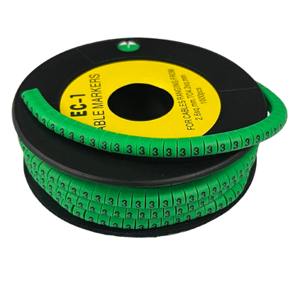 Grippes Cable marker 3 Green spool of numbered green cable markers for wire identification and organization