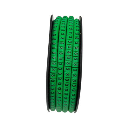 Grippes Cable marker 3 Green spool of numbered wire labels for quick cable identification and organization