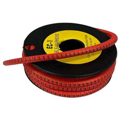 Grippes Cable Marker 5 Red spool of flexible numbered markers for easy cable identification