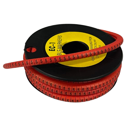 Grippes Cable Marker 5 Red spool of flexible numbered markers for easy cable identification
