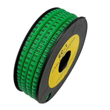 Grippes Cable Marker - 8 Green spool of numbered green cable labels for organized cable management