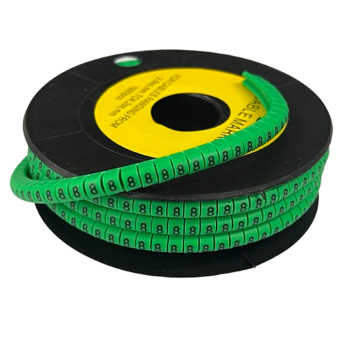 Grippes Cable Marker - 8 Green spool of numbered cable identification markers for wire organization