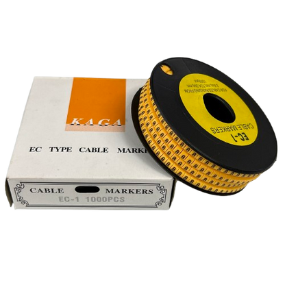 Spool of printed numeric cable ID markers with box for Cable Marker - 8 Yellow cable management