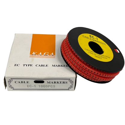 Grippes Cable Marker - 9 Red spool with EC-1 cable markers box 1000pcs for wire identification