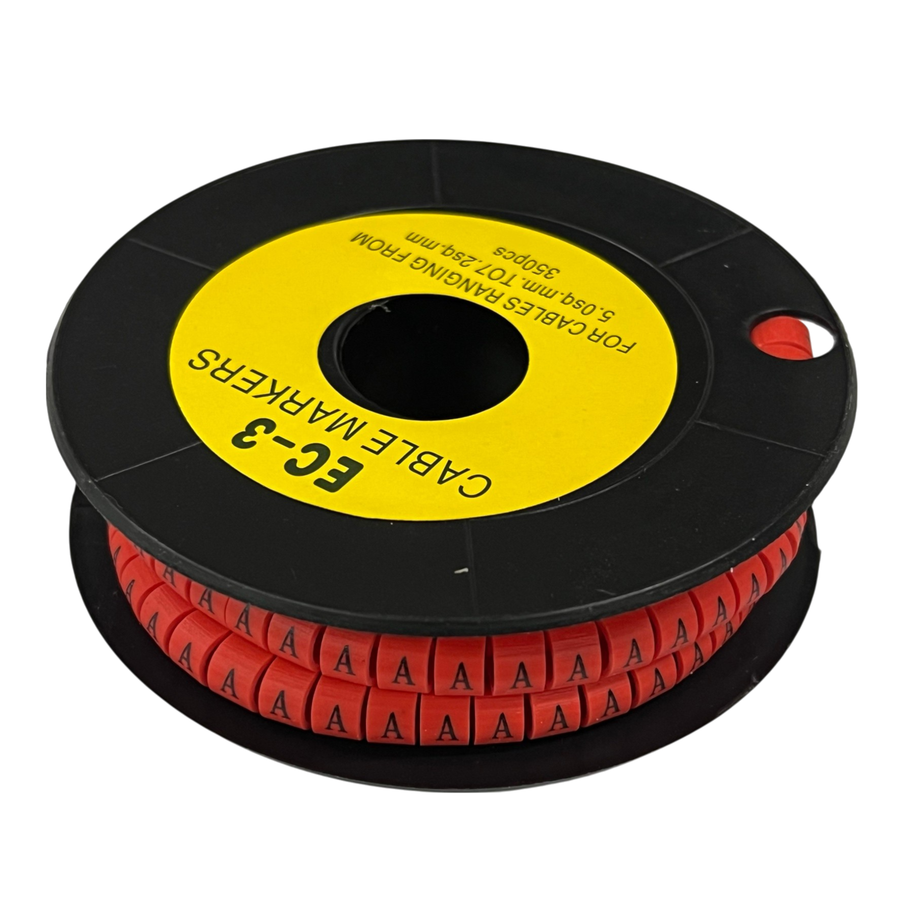 Grippes Cable Marker A - Red on a spool for organizing and identifying cables easily