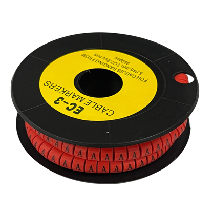 Grippes Cable Marker A - Red on a spool for organizing and identifying cables easily