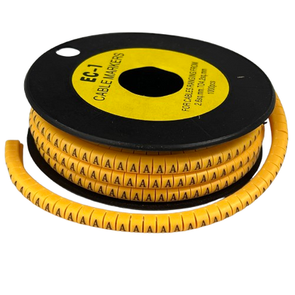 Cable Marker - A Yellow spiral cable marker spool from China for wire identification and cable management