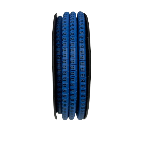 Cable Marker - B Blue spool of blue letter B cable labels for wire identification and tidy cable management