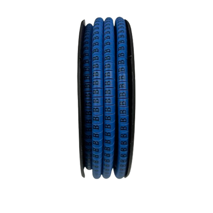 Cable Marker - B Blue spool of blue letter B cable labels for wire identification and tidy cable management