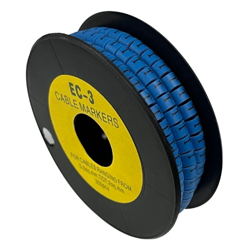 Grippes Cable Marker Blue - T spool of blue segmented cable markers for organizing and identifying wires