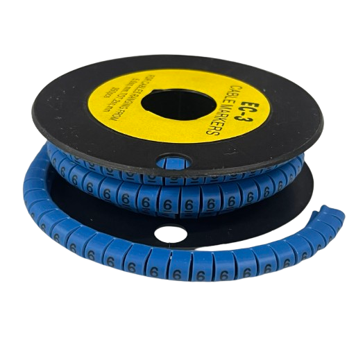 Grippes Cable Marker Blue - 6 on a spool for neat cable management and identification