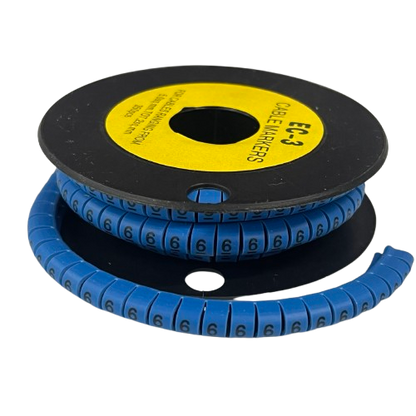 Grippes Cable Marker Blue - 6 on a spool for neat cable management and identification