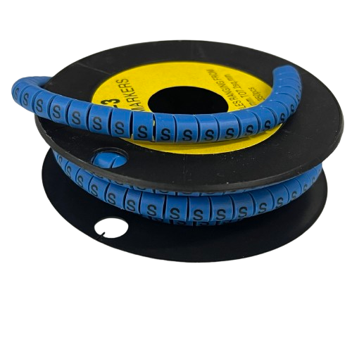 Grippes Cable Marker Blue - S spiral cable labels on spool for organized wire identification and routing