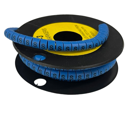 Grippes Cable Marker Blue - S spiral cable labels on spool for organized wire identification and routing