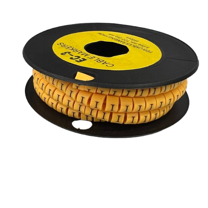 Grippes Cable Marker - I Yellow spool of flexible split markers for cable management and wire identification