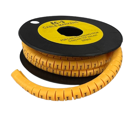 Grippes Cable Marker - I Yellow spool of spiral cable markers for organizing and identifying wires