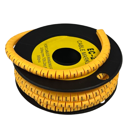 Grippes Cable Marker L - Yellow spiral wrap on spool for flexible cable management and labeling