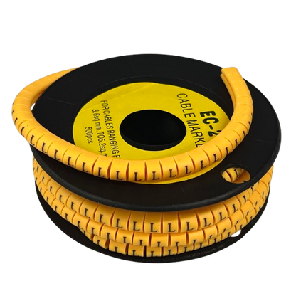 Grippes Cable Marker L - Yellow spiral wrap on spool for flexible cable management and labeling