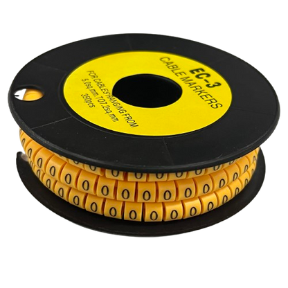 Grippes Cable Marker O - Yellow spool of adhesive ring markers for labeling cables and wires