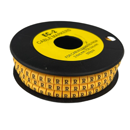 Grippes Cable Marker R - Yellow spool of adhesive cable markers for labeling wires