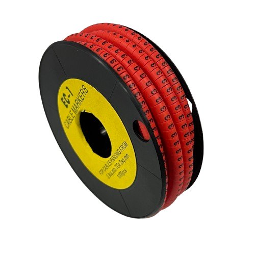 Grippes reel of Cable Marker Red 3 adhesive number labels on red strips for cable identification