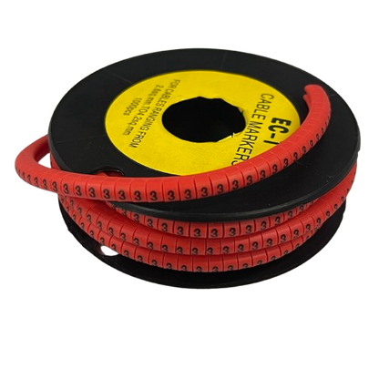 Grippes Cable Marker Red 3 spool of red numeric cable markers with repeating 3s for wire labeling