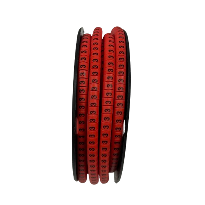 Grippes Cable Marker Red 3 spool of red numeric cable ID rings for cable management and labeling