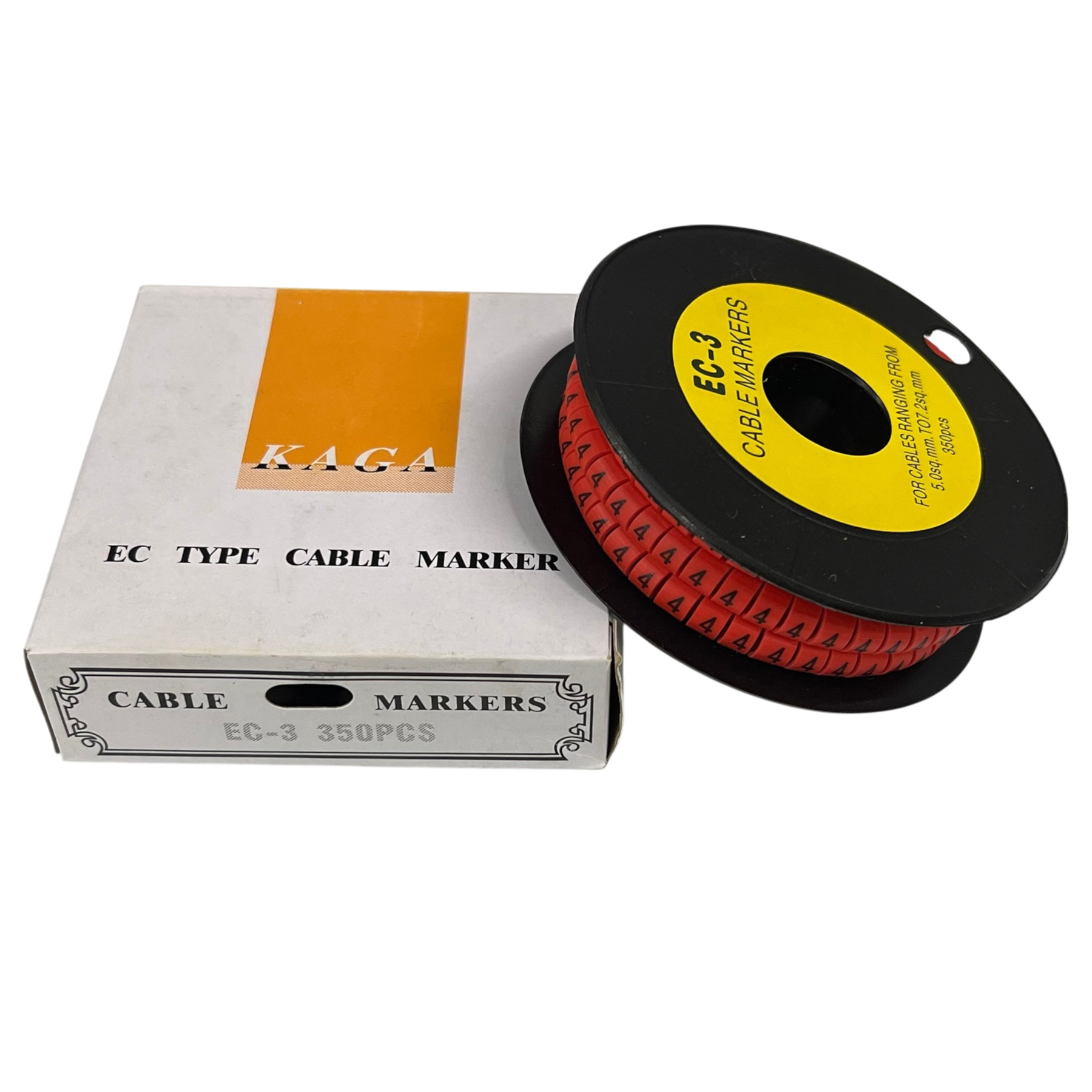 Grippes Cable Marker Red - 4 350pcs in a spool with box for organized cable management