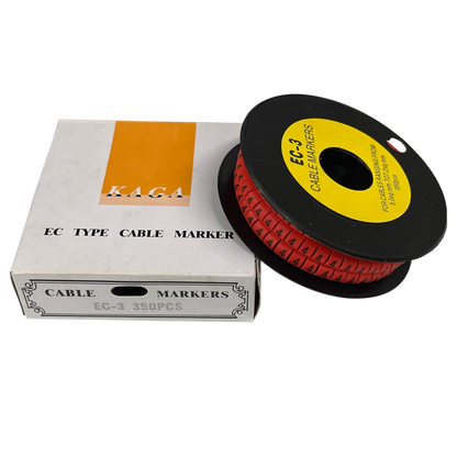 Grippes Cable Marker Red - 4 350pcs in a spool with box for organized cable management