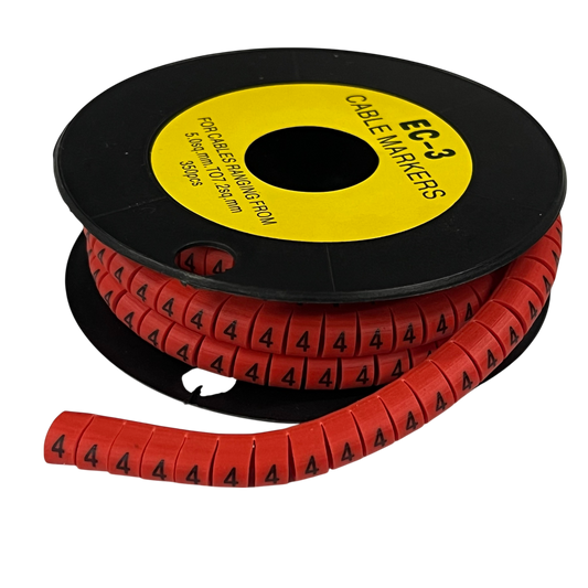 Grippes Cable Marker Red - 4 350pcs on a spool for organized cable management