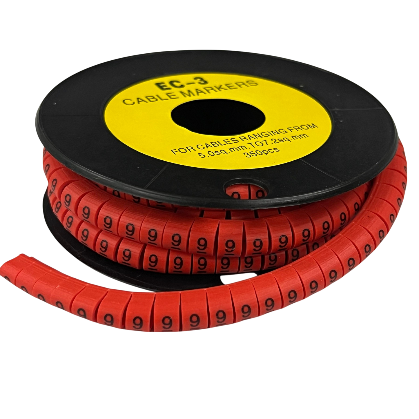 Grippes Cable Marker Red - 9 on a spool for organizing and labeling cables easily