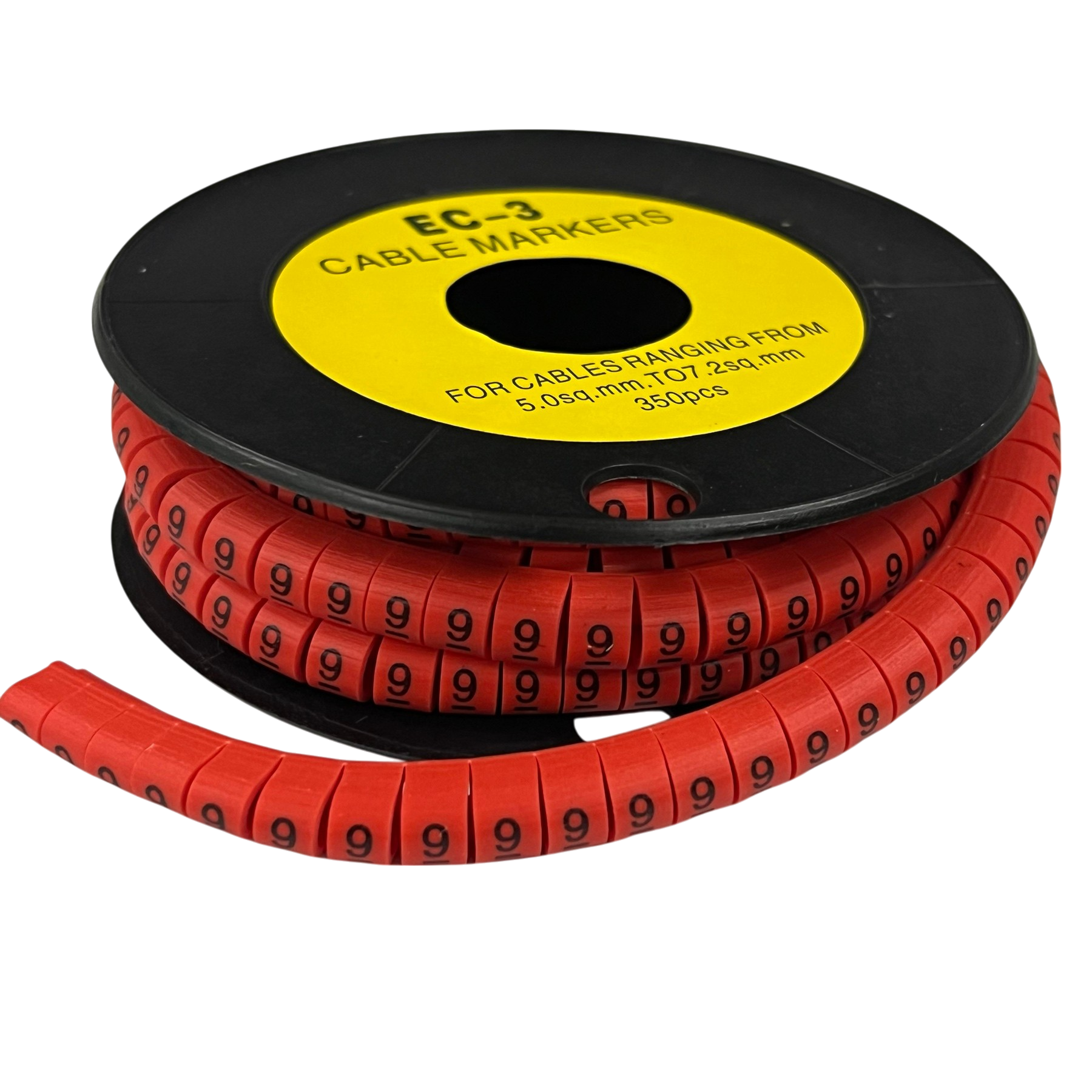 Grippes Cable Marker Red - 9 on a spool for organizing and labeling cables easily