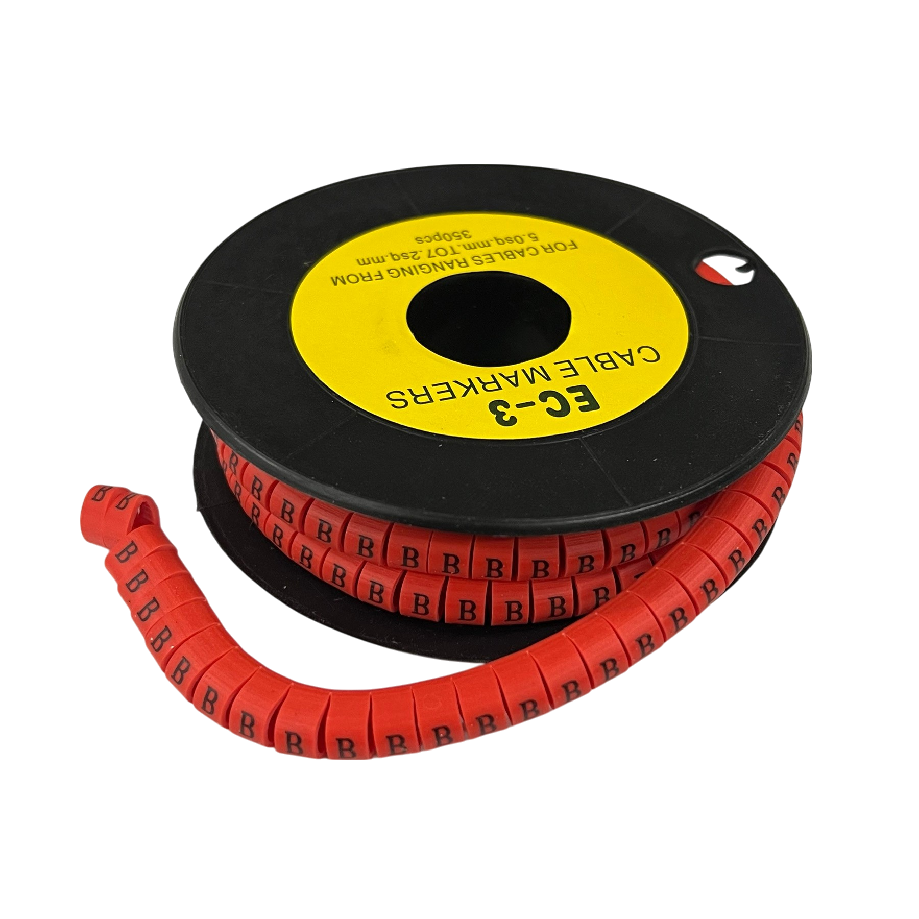 Grippes Cable Marker Red - B on spool for organized cable management and easy identification