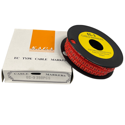 Grippes Cable Marker Red - B on a spool for organized cable management in various applications